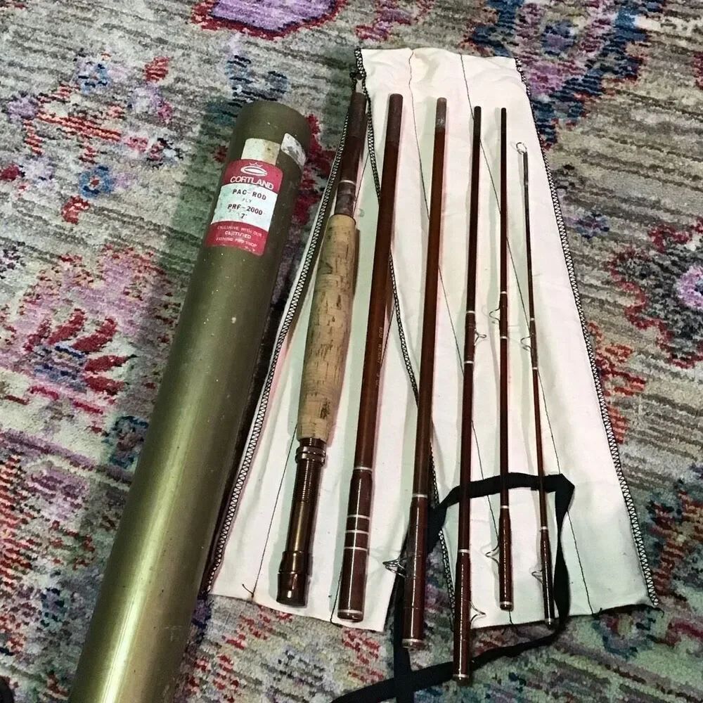 Vintage cortland pack rod fly fishing rod PRF – 2000 seven foot six piece for ba